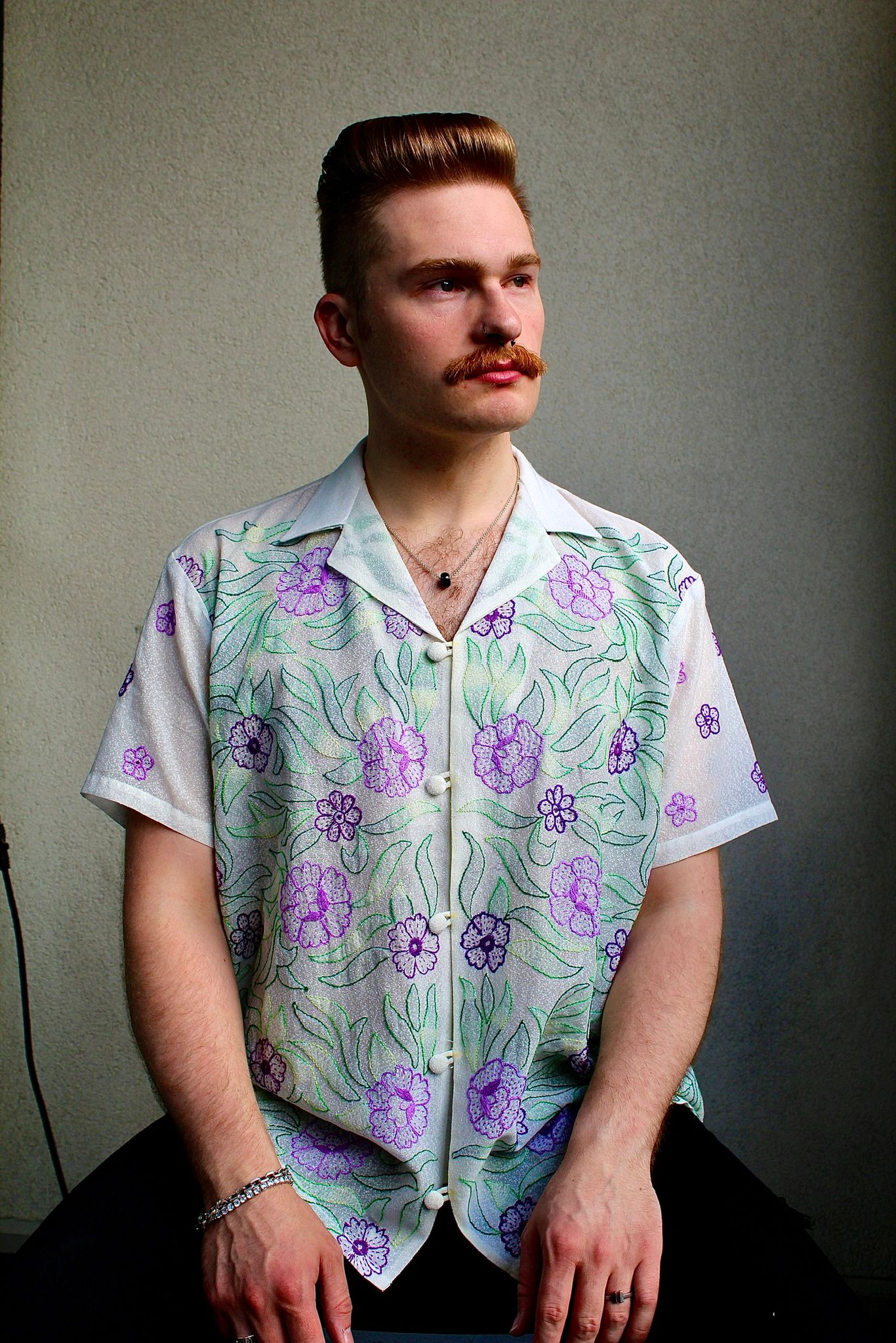 "Jungle Mein Bahaar" White Floral Embroidered Shirt